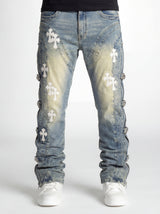 Vintage Blue Cross Straight Leg Denim