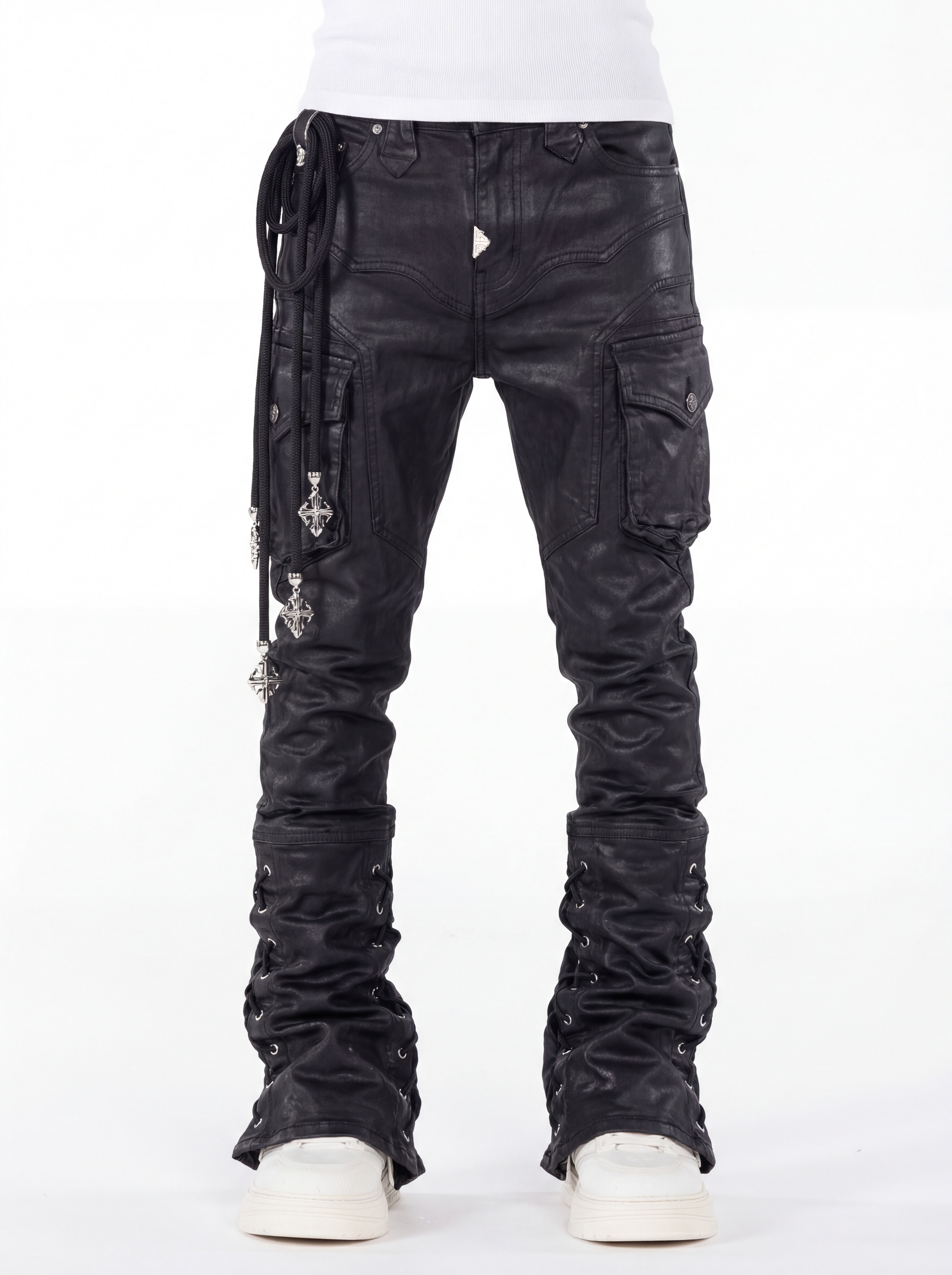 パンツ GUAPI Black Waxed Rope Denim Black Waxed Rope Denim – GUAPI CLOTHING FZ-LLC