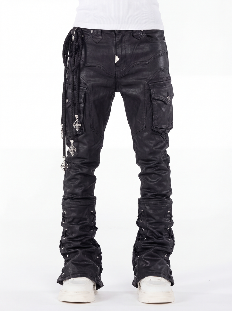 Black Waxed Rope Denim