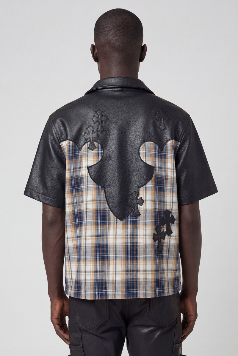 Plaid Cross Patch Shirt