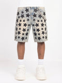 Vintage Blue Stars Denim Shorts V2