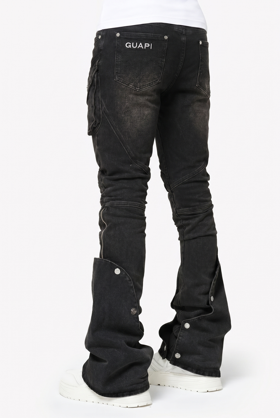 Brown Cowhide Cargo Denim