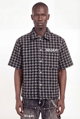 Black Houndstooth Furry Shirt