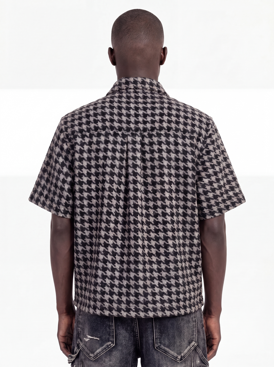 Black Houndstooth Furry Shirt