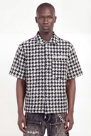 White Houndstooth Furry Shirt