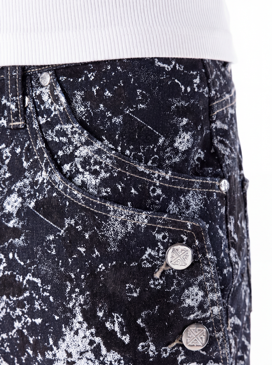 Obsidian Black Laser Velvet Shorts