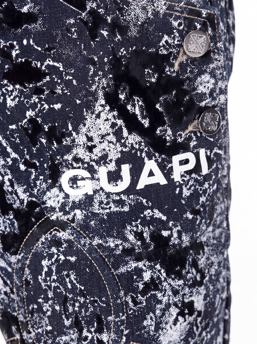 Obsidian Black Laser Velvet Shorts