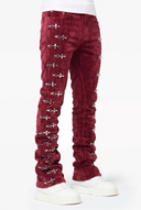 Red Velvet Aviation Clasp Pant