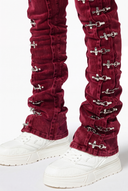 Red Velvet Aviation Clasp Pant