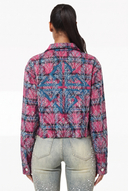 Cotton Candy Embellished Cropped Flannel