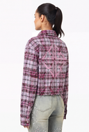 Rose Embellished Cropped Flannel