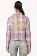 Pink Embellished Cropped Flannel