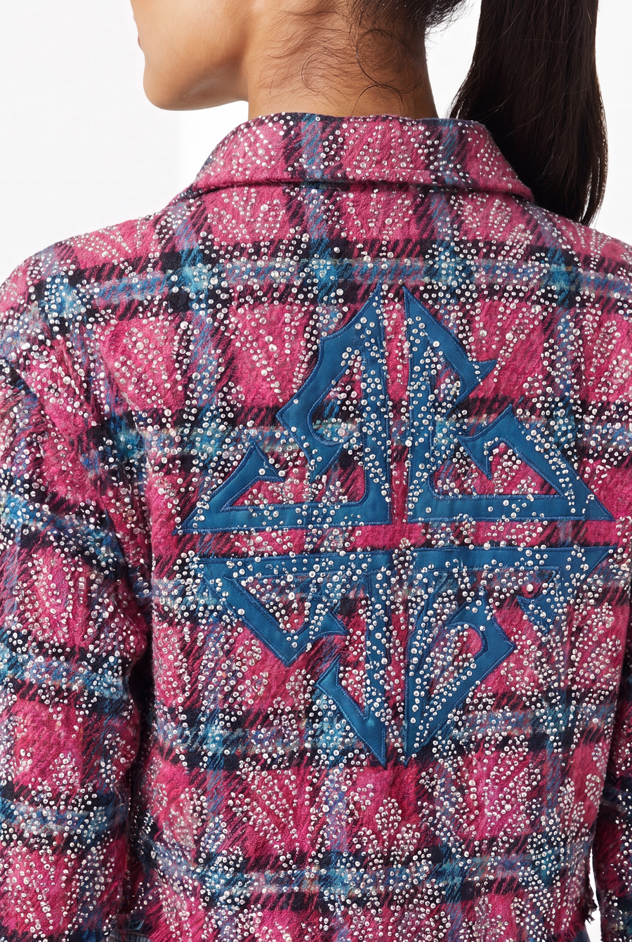 Cotton Candy Embellished Cropped Flannel