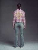 Pink Embellished Cropped Flannel