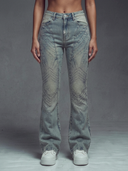 Vintage Blue Embellished Knight Denim