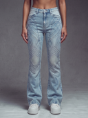 Aqua Blue Embellished Knight Denim
