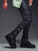 Obsidian Black Waxed Cargo Denim