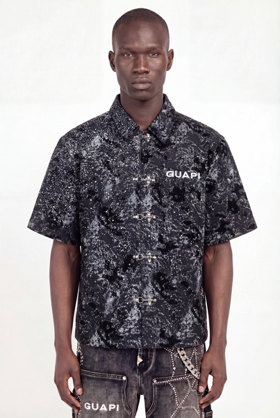 トップス 00s civarize black velvet velours shirt Obsidian Black Laser Velvet Shirt – GUAPI CLOTHING FZ-LLC