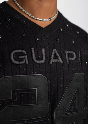 All Black Embellished Football Tee
