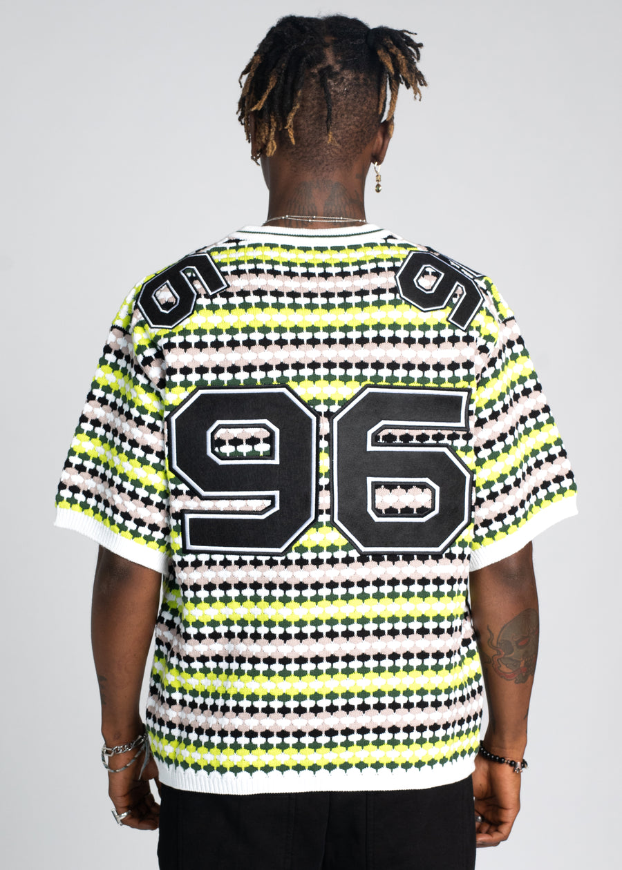Slime Green Knit Football Tee