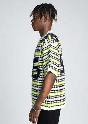 Slime Green Knit Football Tee