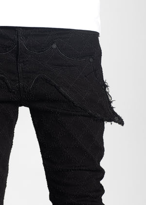 Obsidian Black Megabat Stacked Denim