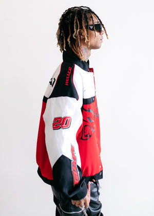 Crimson Red Dodge Hellcat Racer Jacket