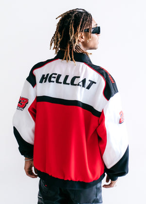Crimson Red Dodge Hellcat Racer Jacket