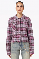 Rose Embellished Cropped Flannel