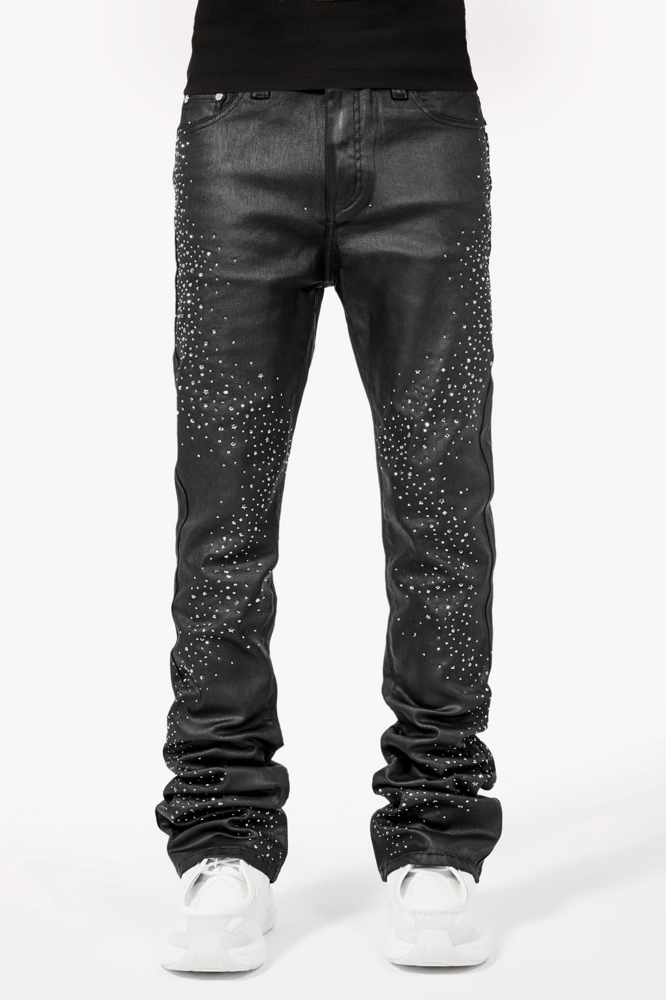 All Black Starry Sky Waxed Denim