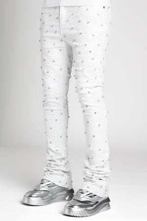 Ghost White Embellished Denim