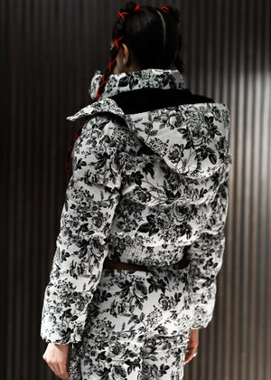 Ghost White Toile De Jouy Puffer Jacket