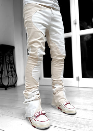 Vintage White Wavy Denim