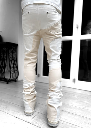 Vintage White Wavy Denim