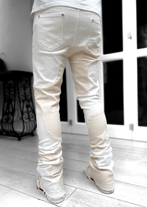 Vintage White Wavy Denim