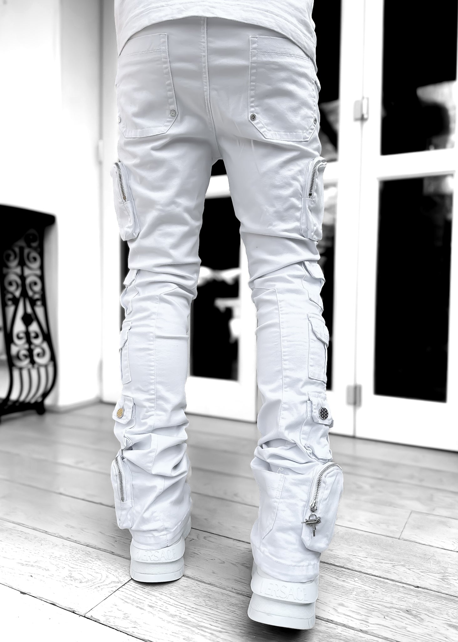Ghost White Stacked Cargo Pant