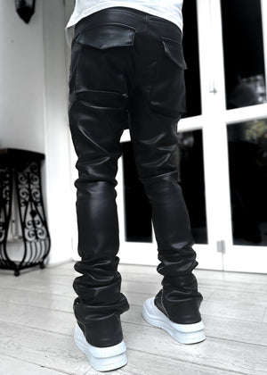 Obsidian Black Skeleton Blood Diamond Leather Pant