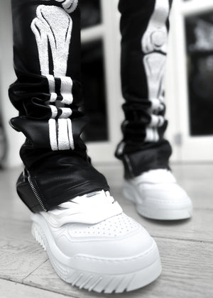 Obsidian Black Skeleton Blood Diamond Leather Pant